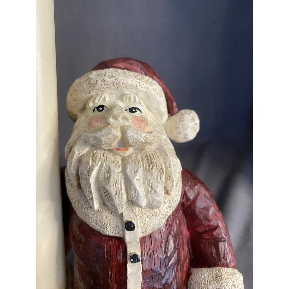 Santa Lamp Candle Light Shelf Sitting Figurine Christmas Old World Cresswell